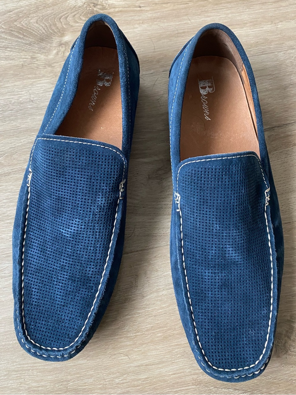 Men's Navy Suede Slip-On Loafers